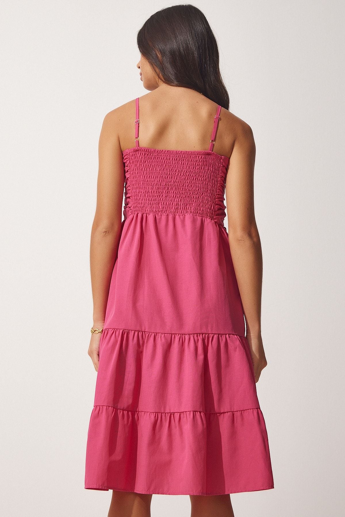 Woman Dark Pink Hanger Summer Poplin Dress DD01226