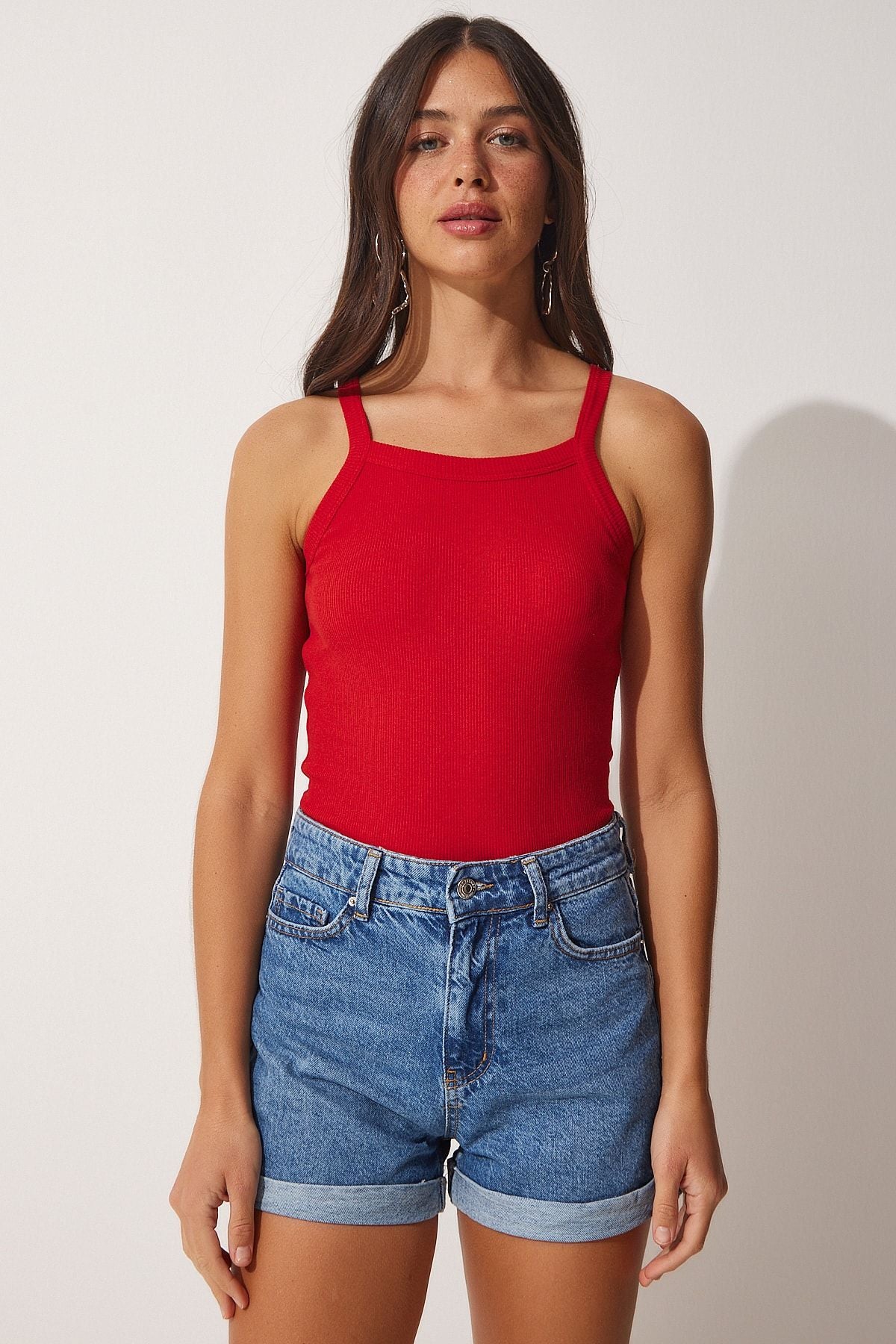 Woman Red Wick Crop weightlifting collar knitting athlete ZV00106