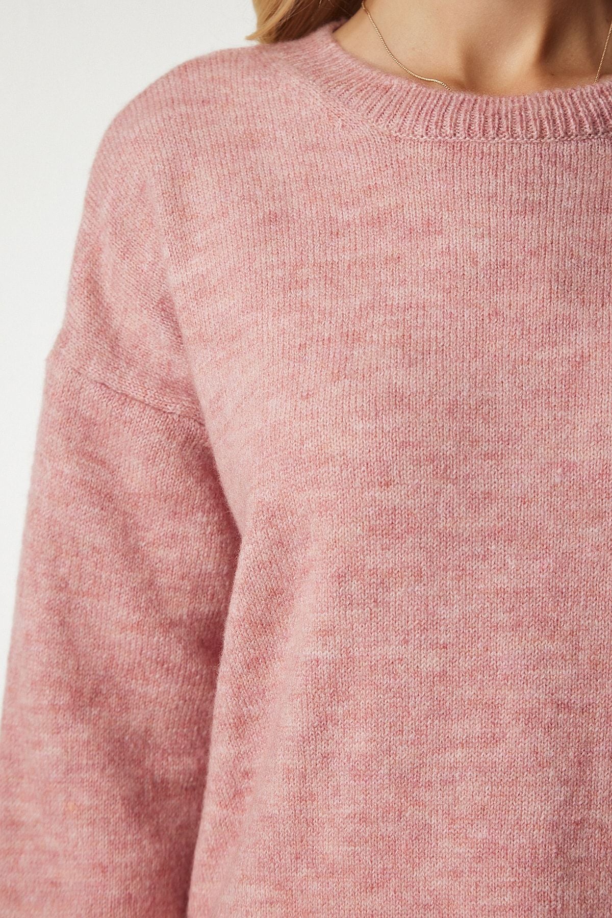 Woman Middle Pink Oversize knitwear sweater PN00054