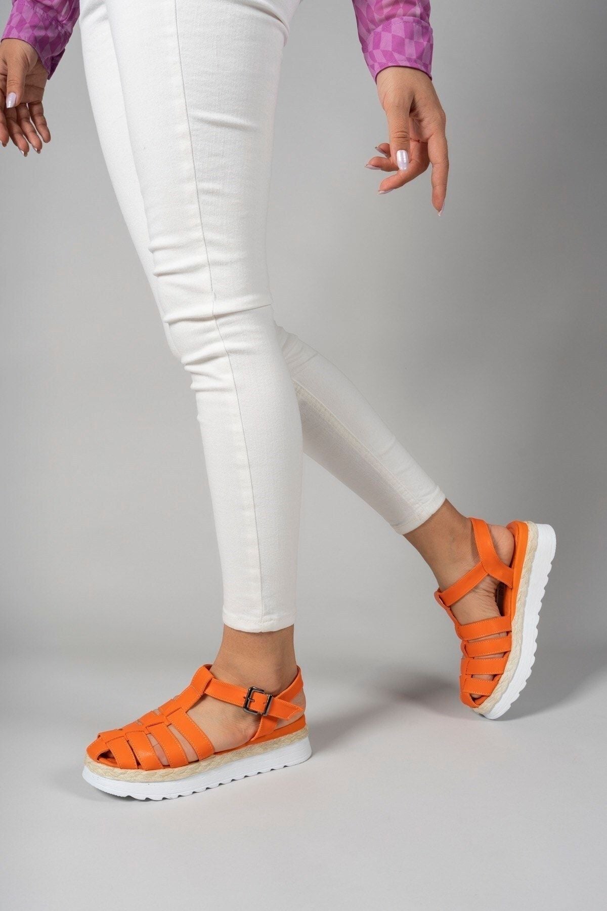 Orange woman sandals 00121404