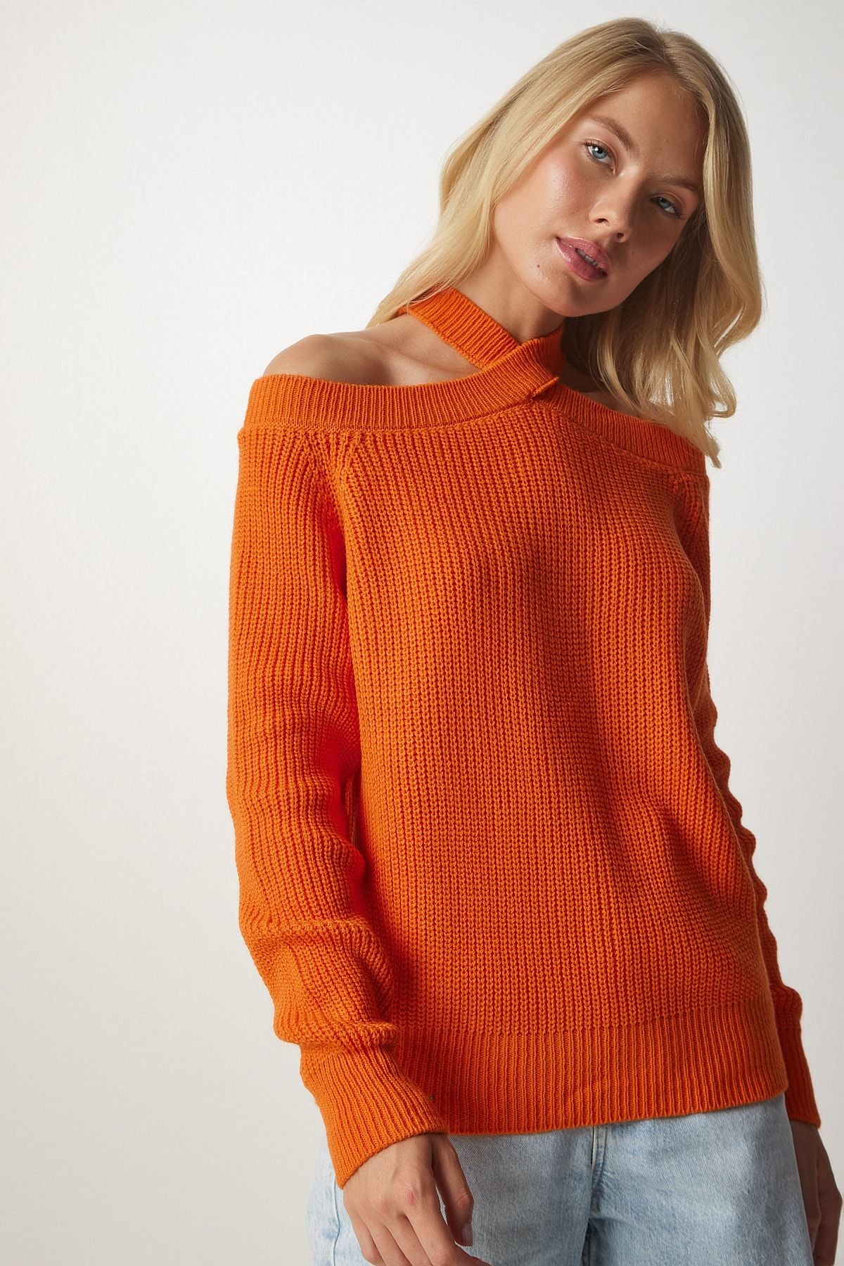 Women Oranj shoulders open knitwear sweater MX00118