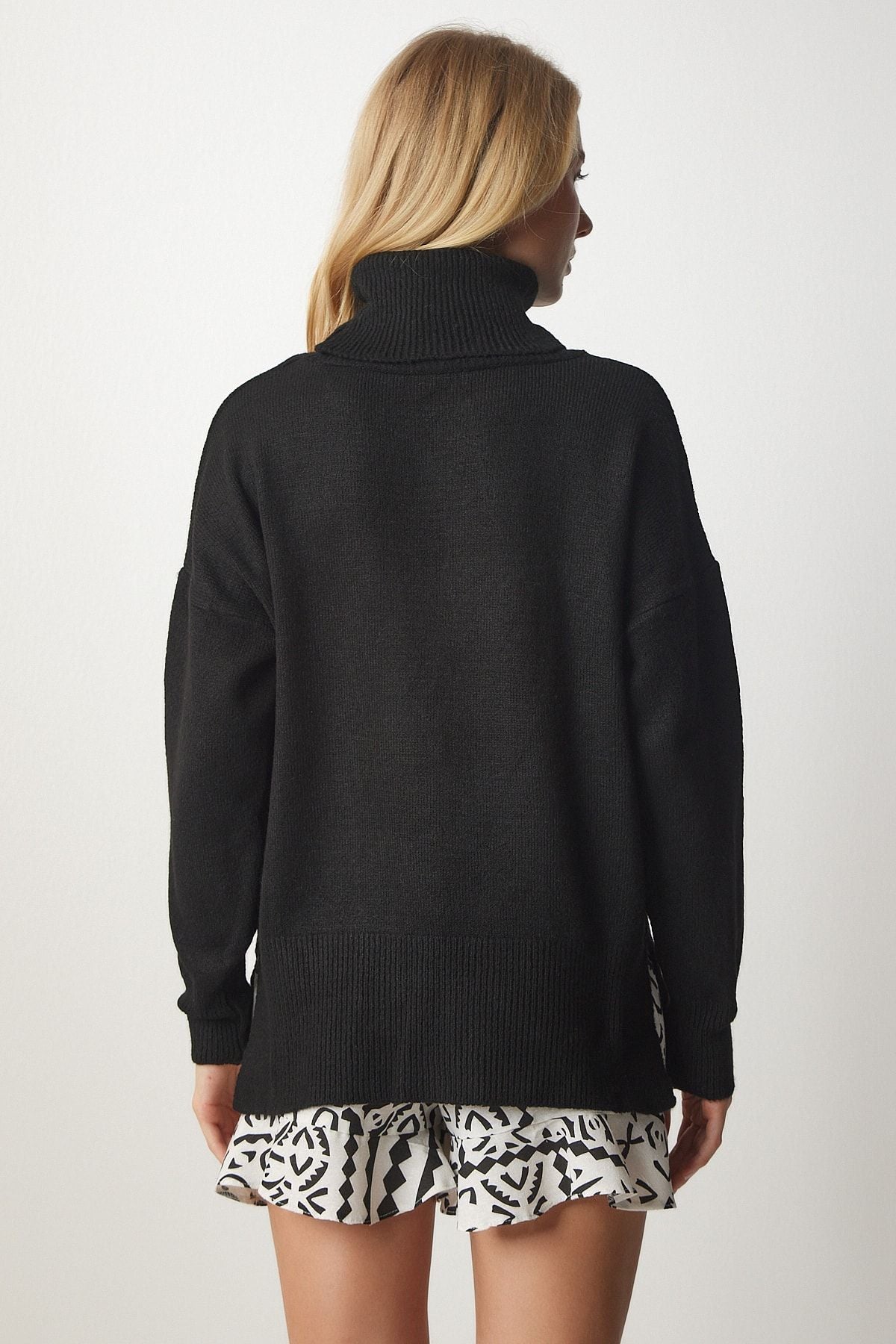 Female black fisherman collar knitwear sweater MX00128