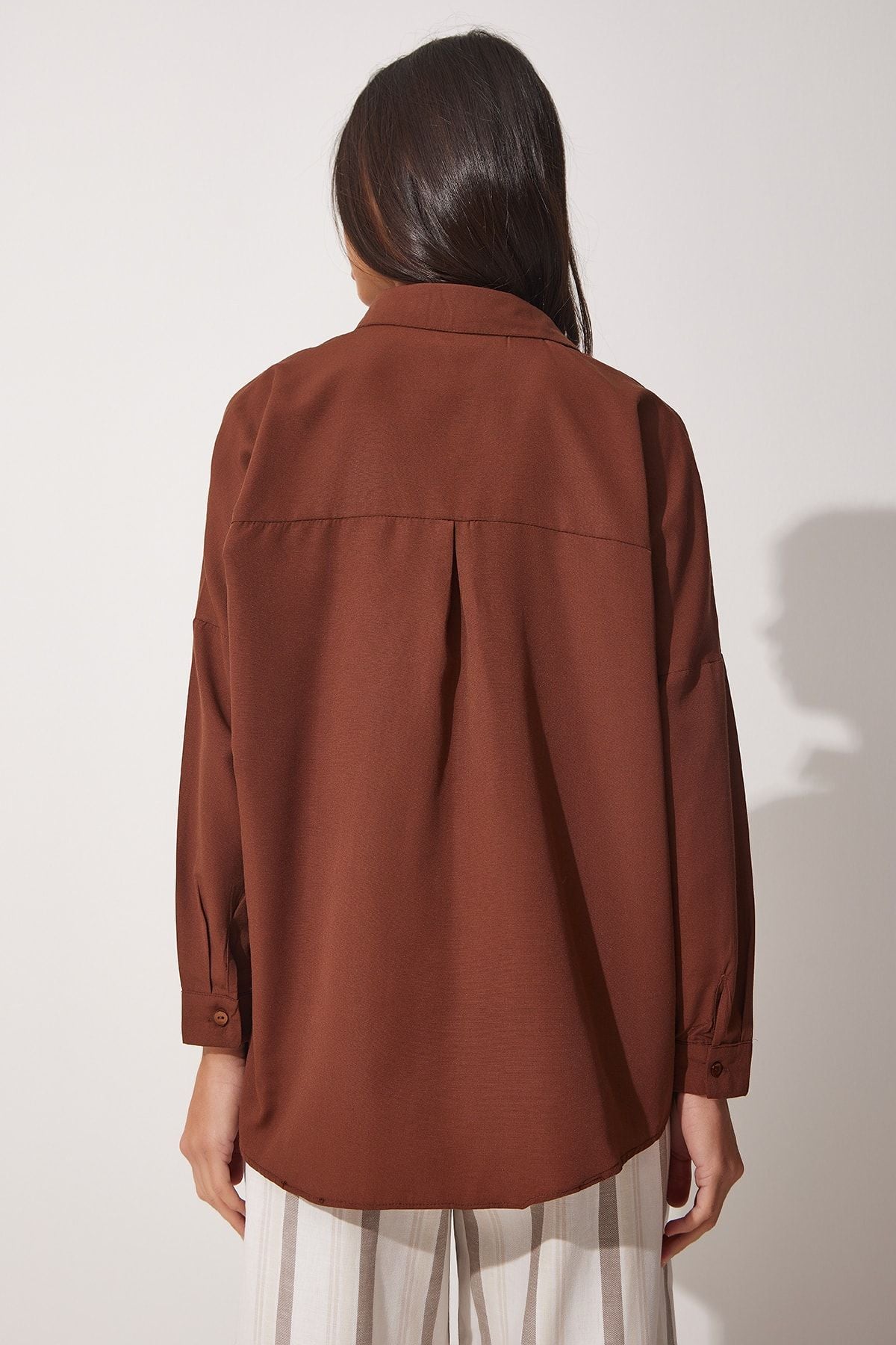 Woman Cocoa Oversize Long Basic Shirt DD00842