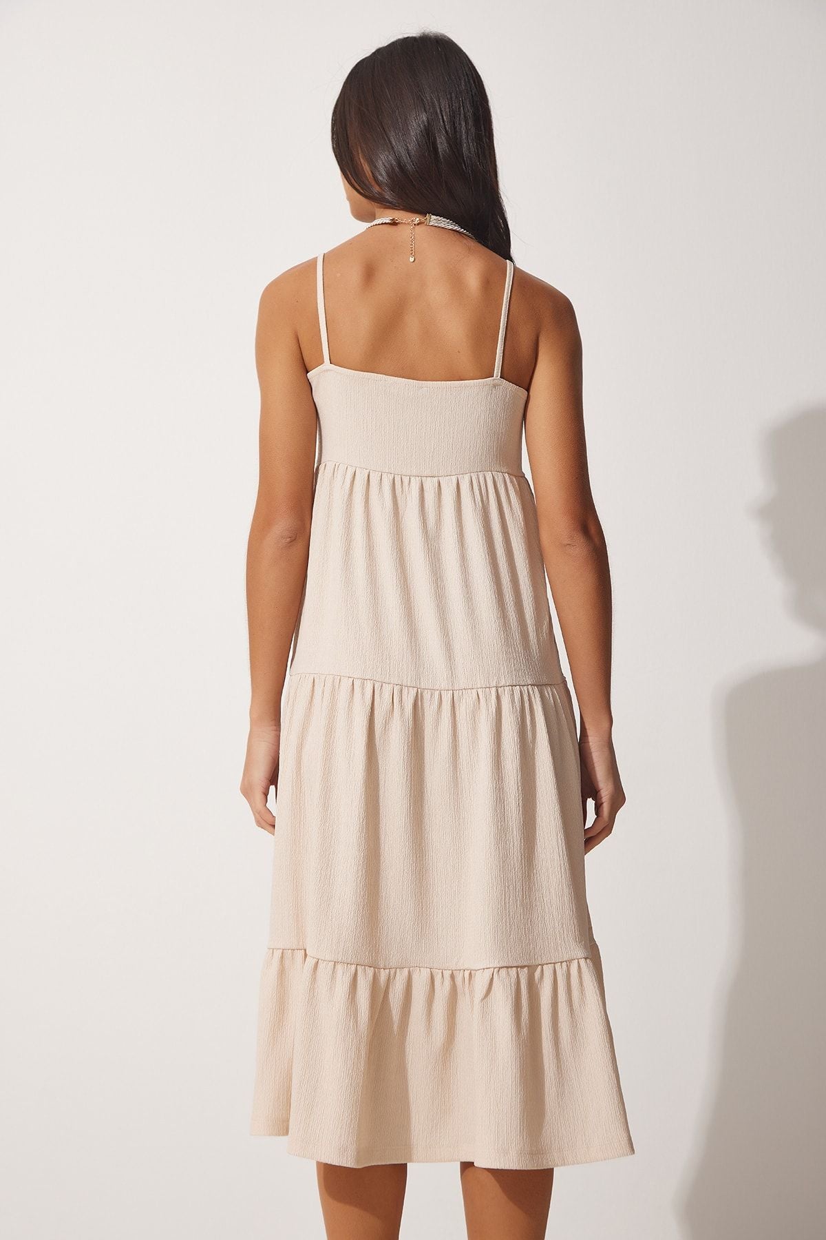 Women's Cream Hanger Summer Knitting Dress Ub00077