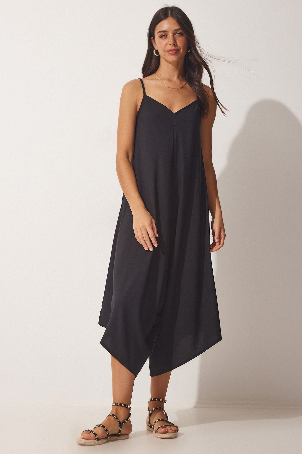 WOMEN'S Black Hanger Oversizlade Draped Shalwar Tulum ZH00031