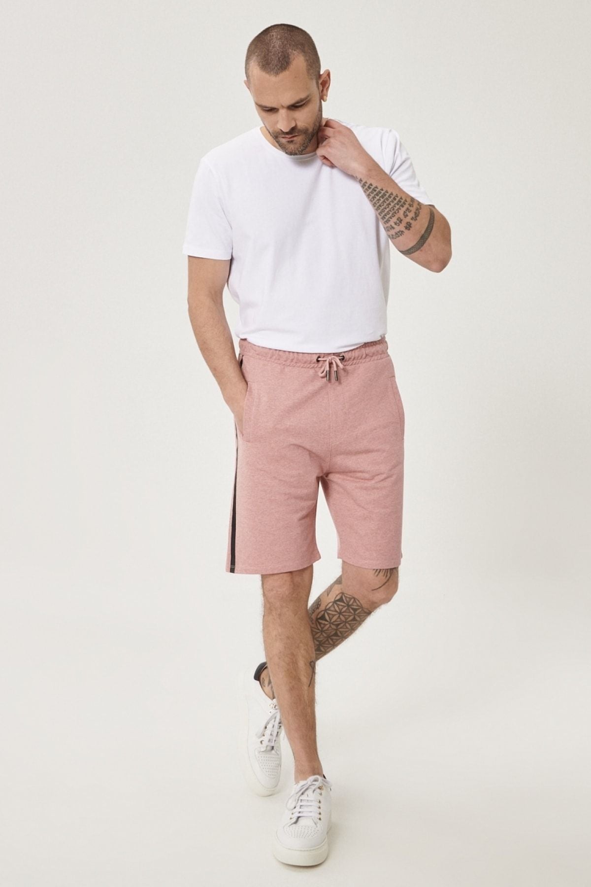 Men's rose dry slim fit narrow cut daily comfortable sports knitting shorts
