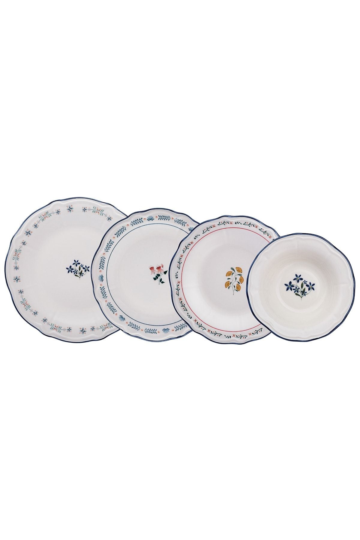Farina Porcelain 24 Piece 6 Person Dinner Set