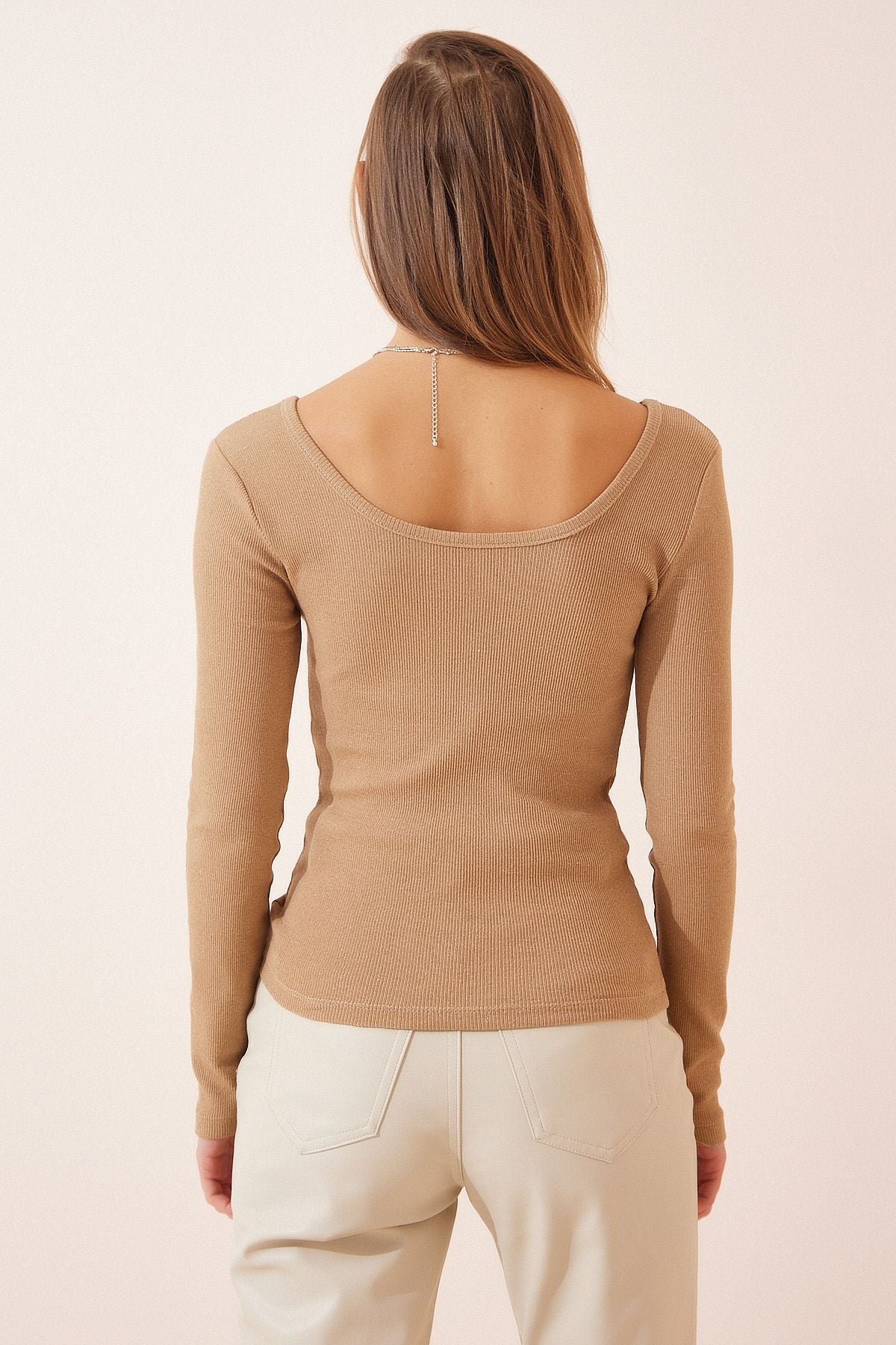 Female Biscuit U -Yaka Various Knitting Blouse GT00212