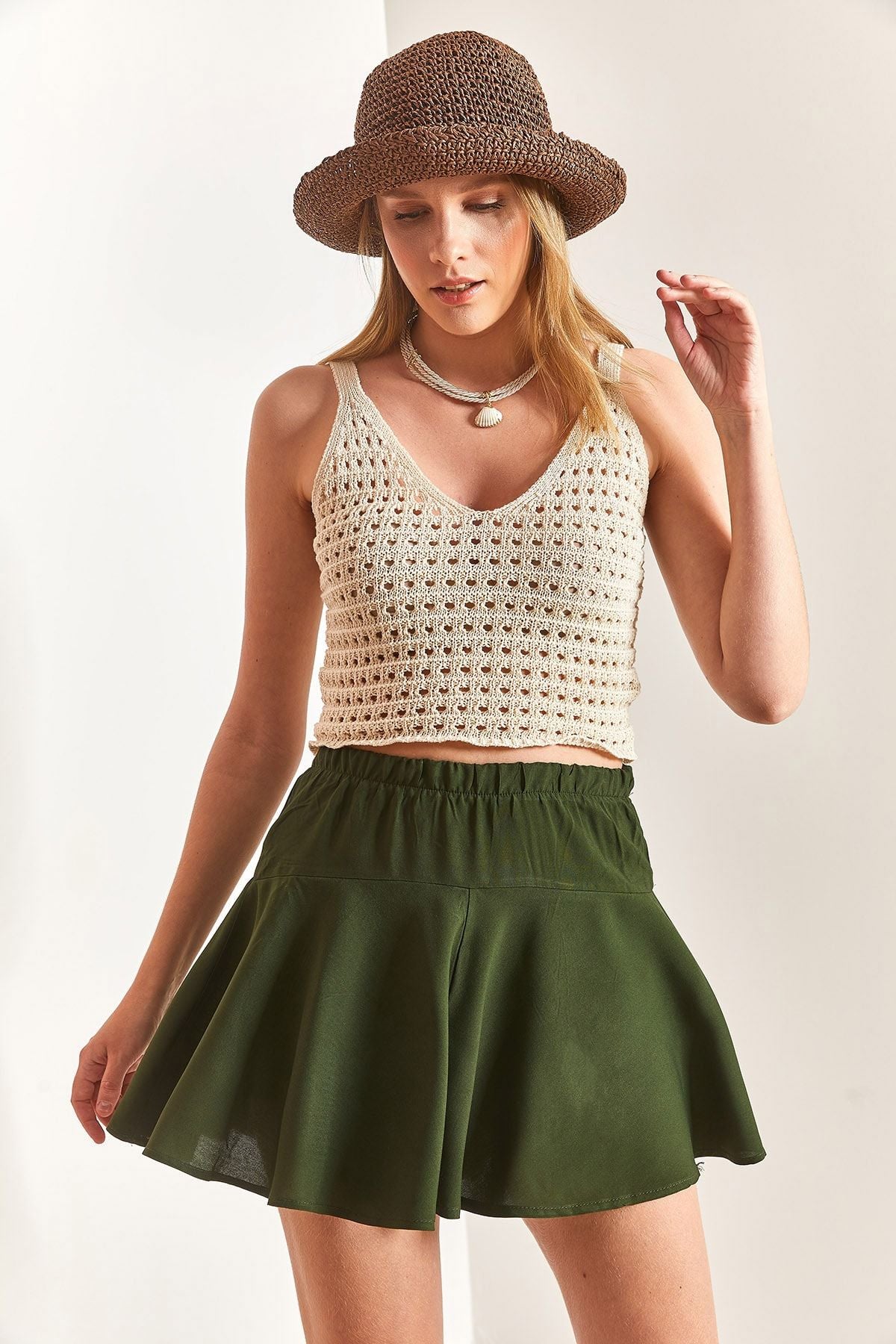 Female viscose shorts skirt