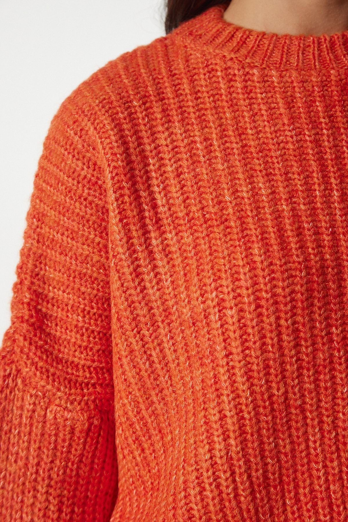 Women Oranj Balloon Sleeve Basic Knitwear Kazakh BV00098