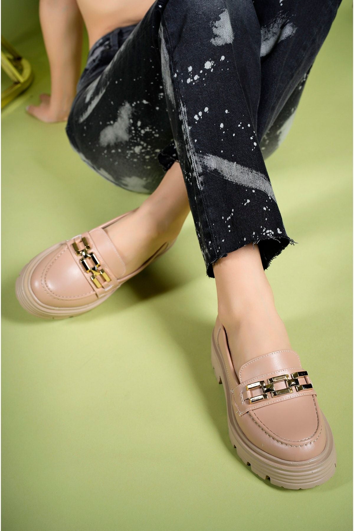 Woman Daily Loafer Shoes 0012970 Nude Skin