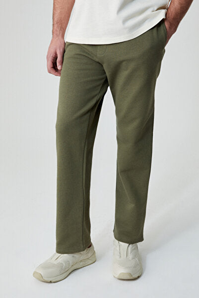 ALPHARA Men's Organic Cotton Regular Khaki Sweatpants