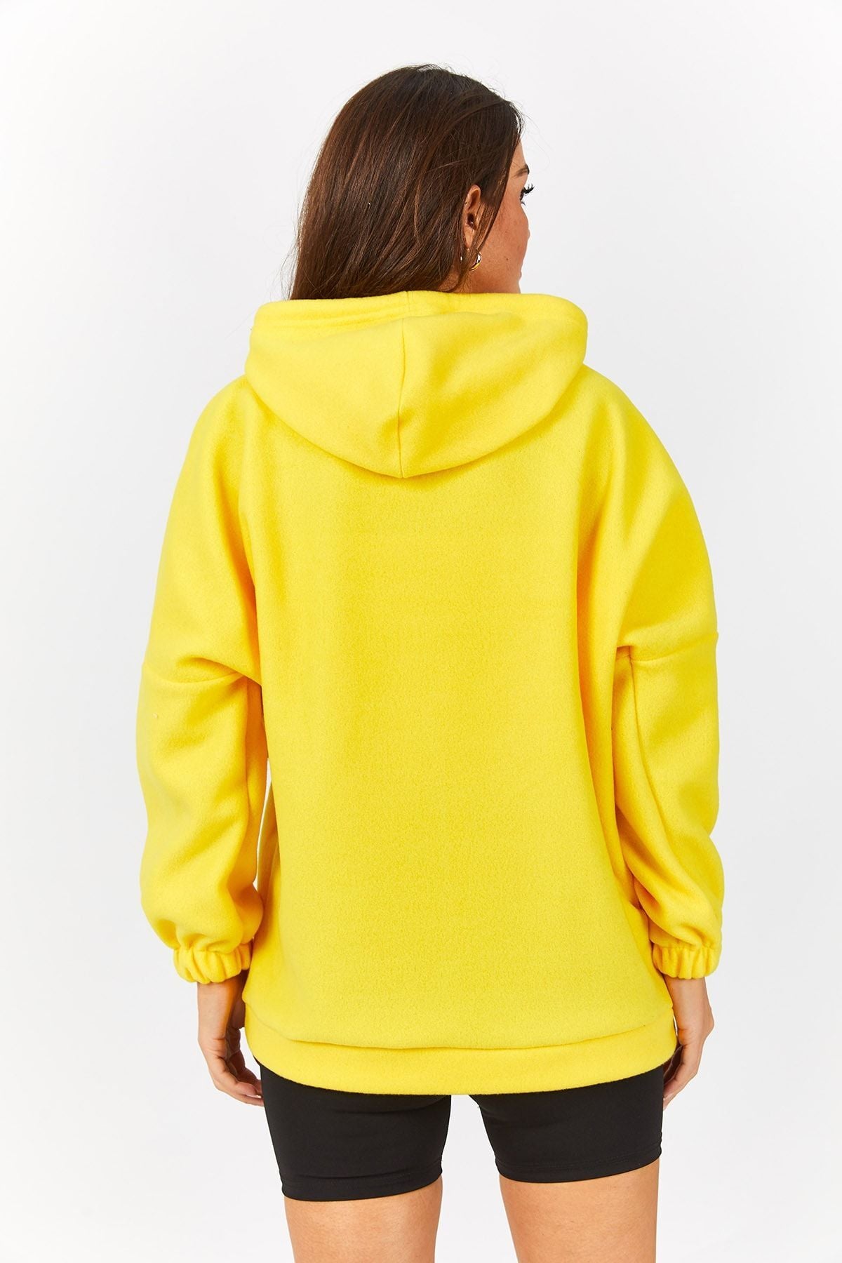 Women's Yellow Fleece Oversize Sweatshirt ARM-22K001005