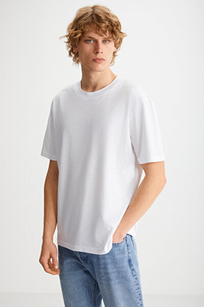 Alessandro Men's 4-Piece Organic Cotton Regular Thick Textured Crew Neck Pmb/ Grey/ Vzn/ Byz T-shirt