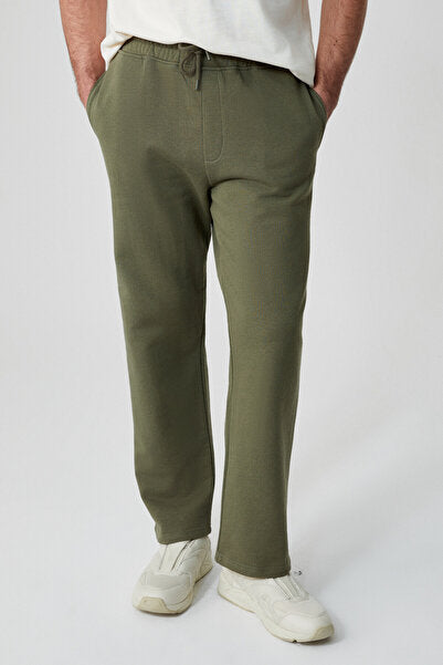 ALPHARA Men's Organic Cotton Regular Khaki Sweatpants