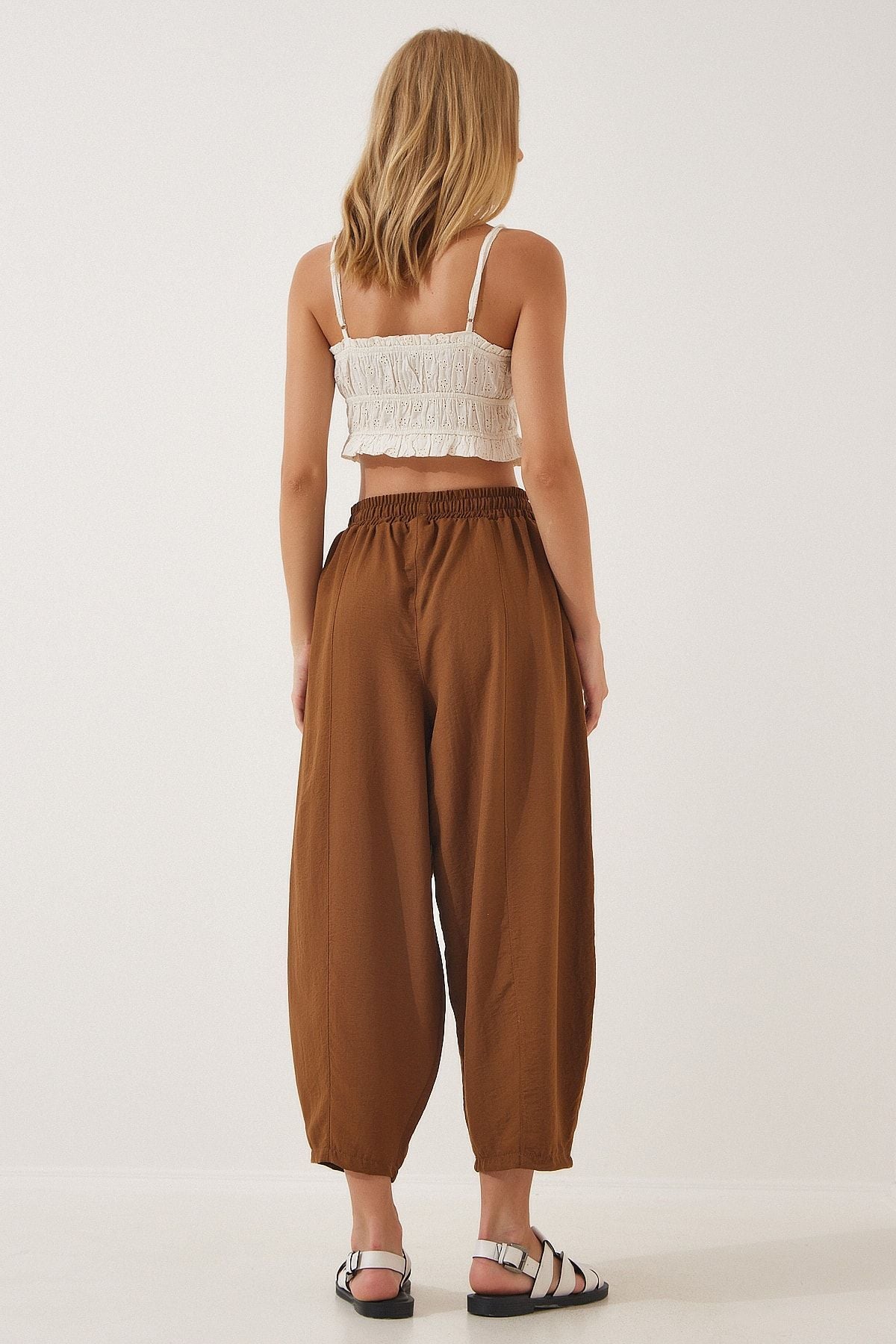 Female Taba Pocket Linen Viscose Shalwar Pants CV00001
