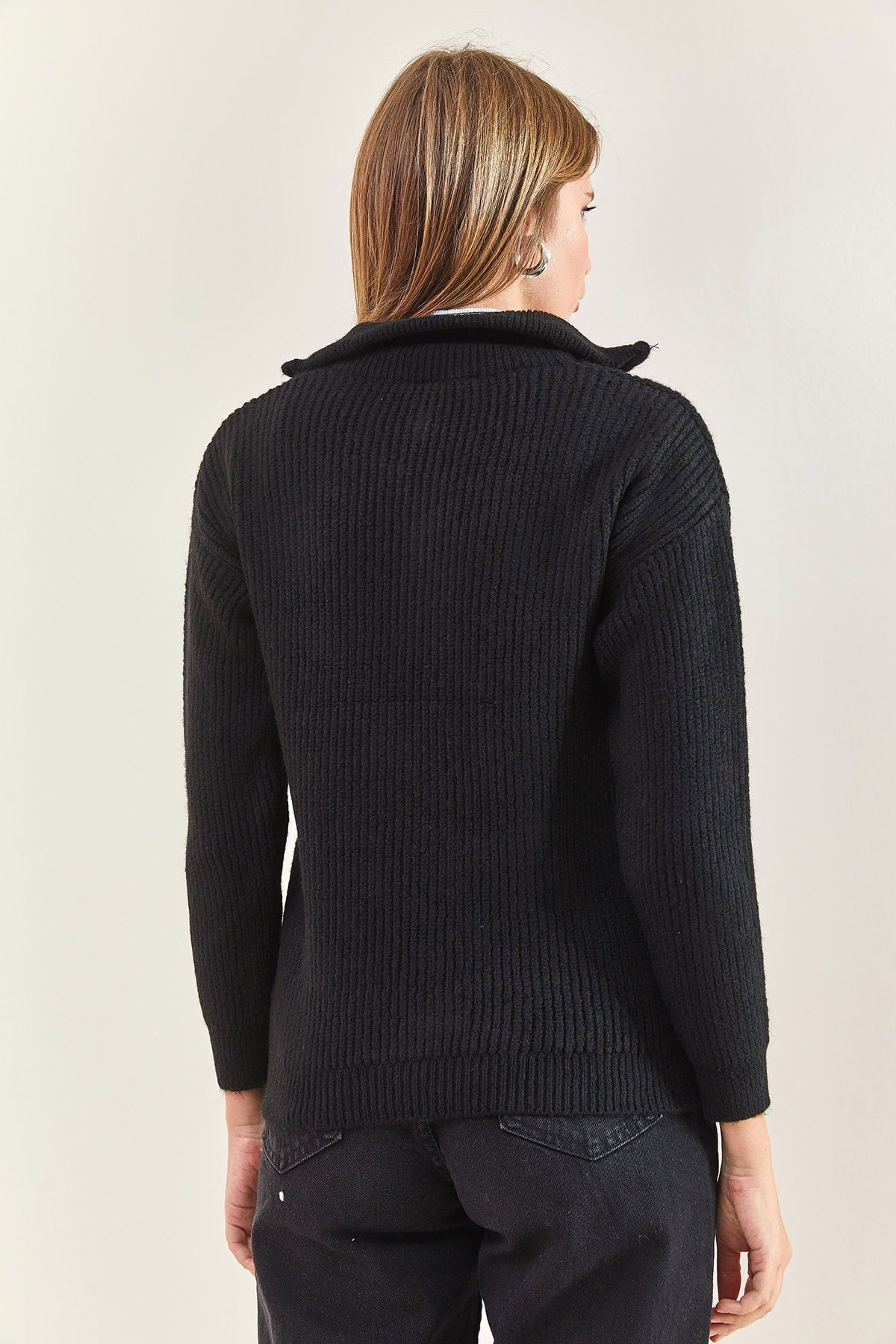 Women's Zippered Turtleneck Oversize Knitwear Sweater 20223202