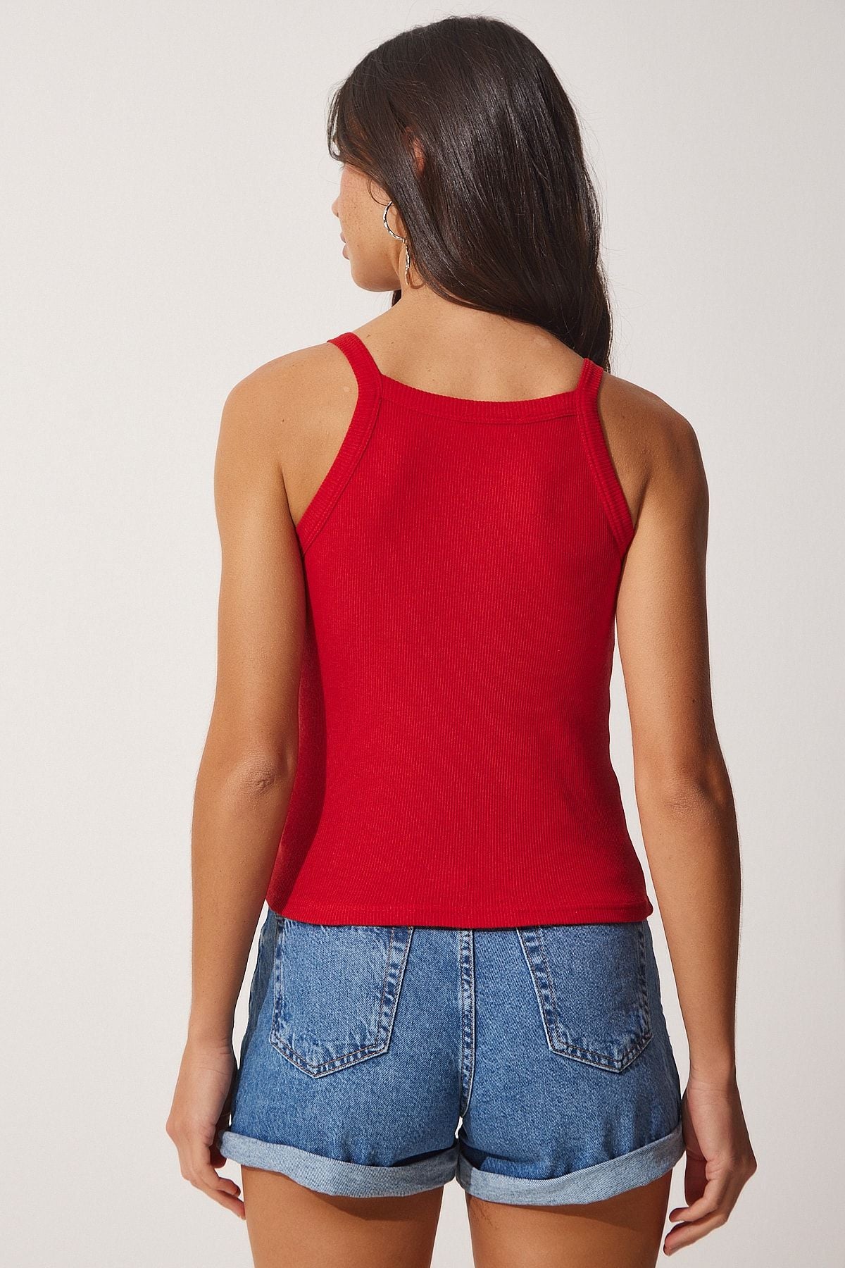 Woman Red Wick Crop weightlifting collar knitting athlete ZV00106