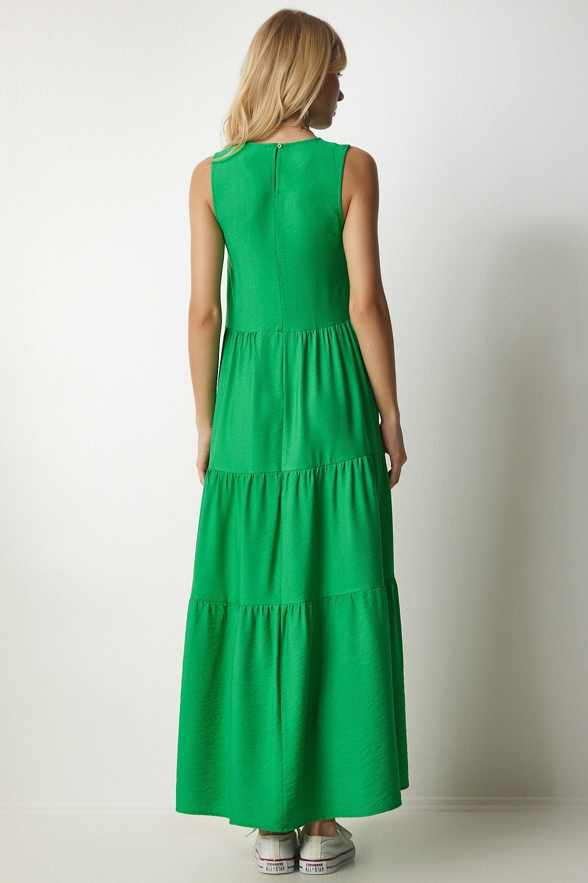 WOMEN'S GREEN FLOOR SLEEFS WRITE DRESS UB00129