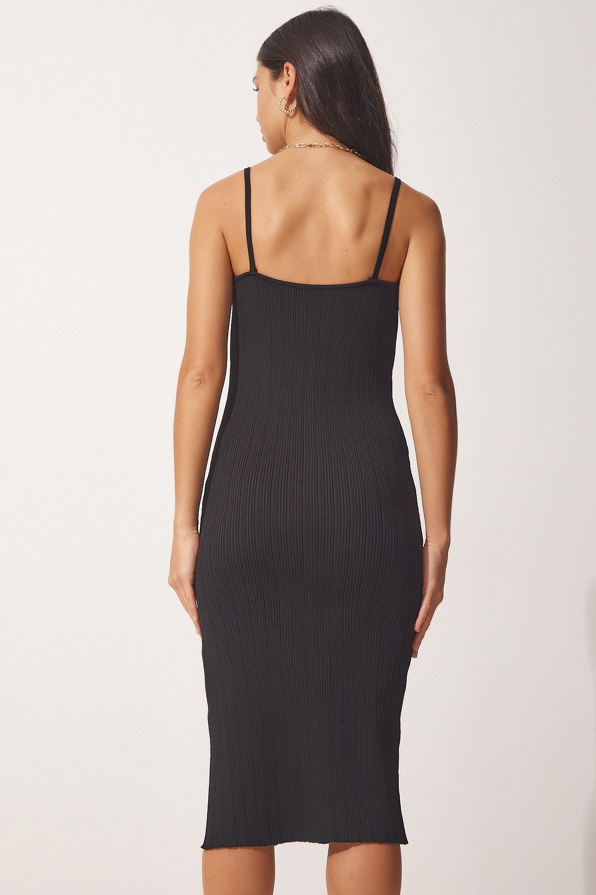 Female Black Hanger Wick Summer Triko Dress MT00138