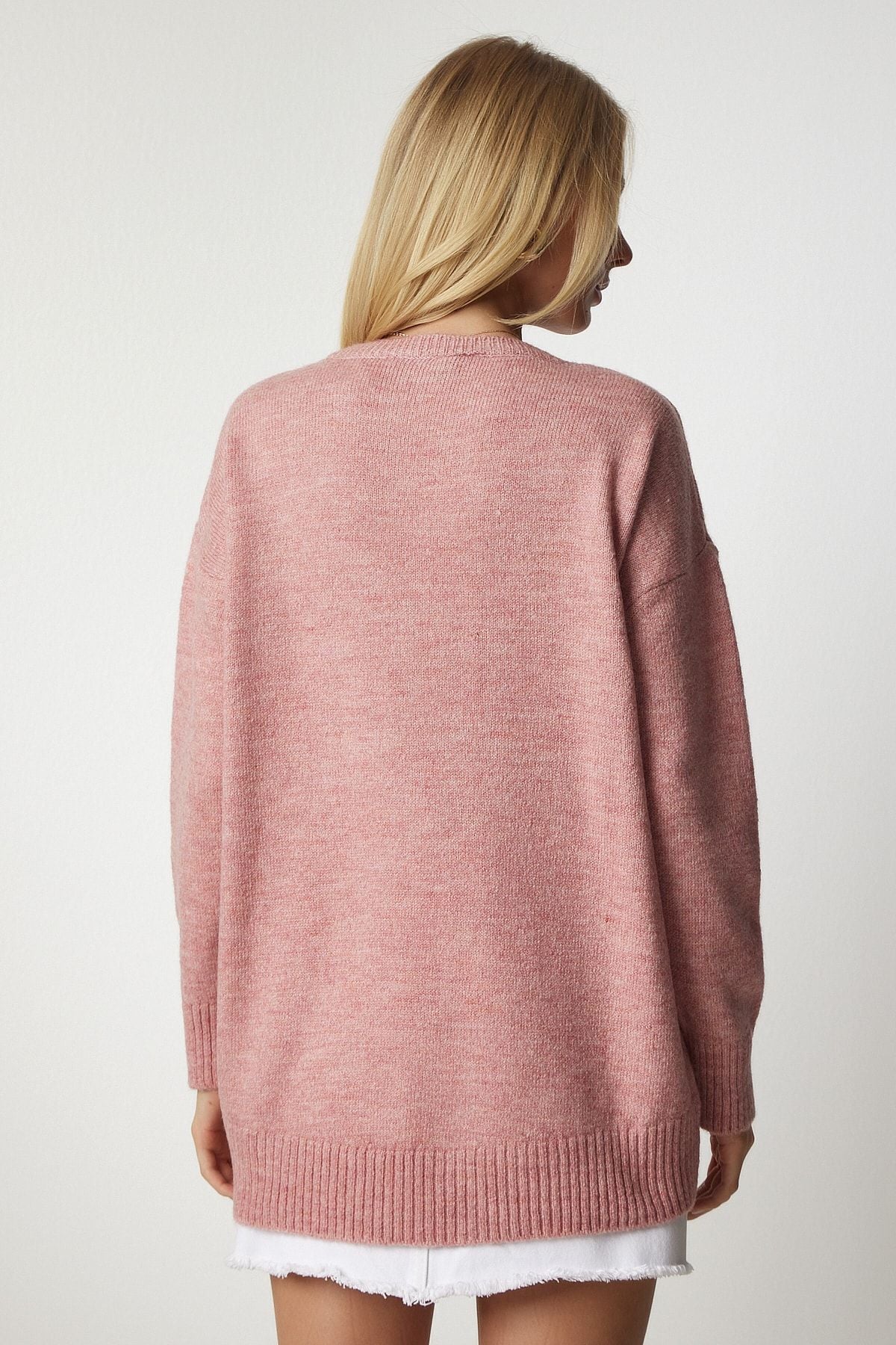 Woman Middle Pink Oversize knitwear sweater PN00054