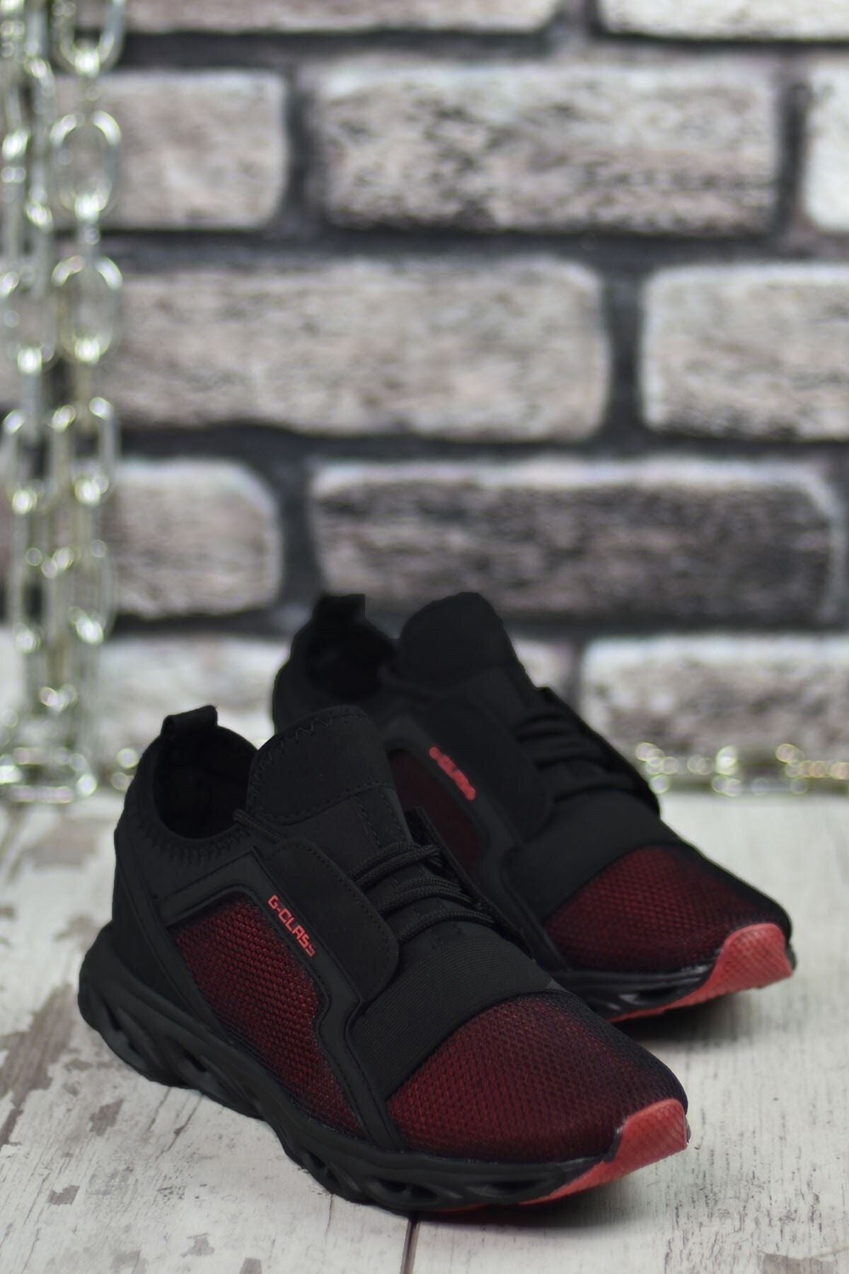 Men's black red sneaker 0012304