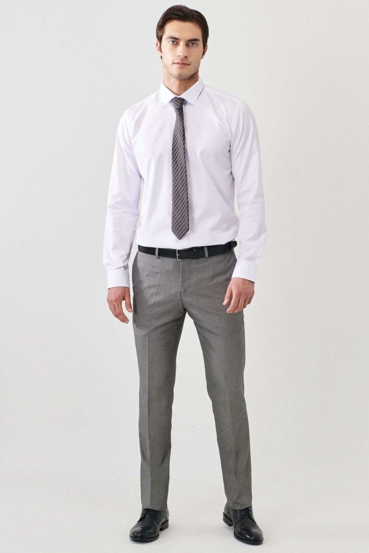 Men's gray-black slim fit narrow cutting mono collar patterned vest suit suits