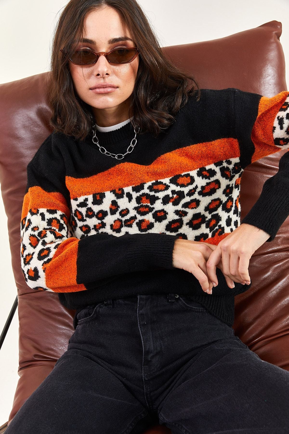 WOMEN'S PERSON PATTERN KNITTY Sweater