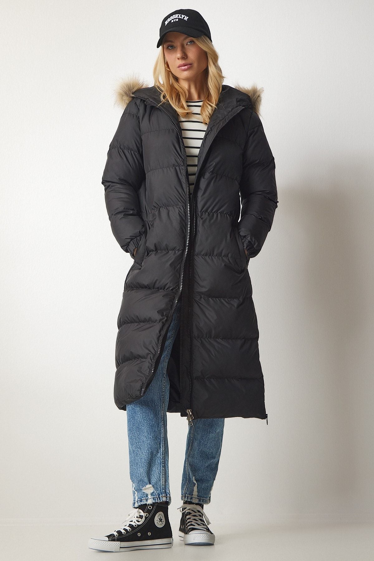 WOMEN BLACK HAPPENED LONG SWEP CARE VP00001