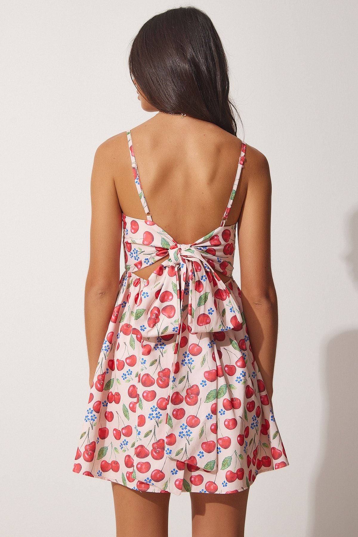 Woman Red Cream Bow Flowering Princess Dress FN03052