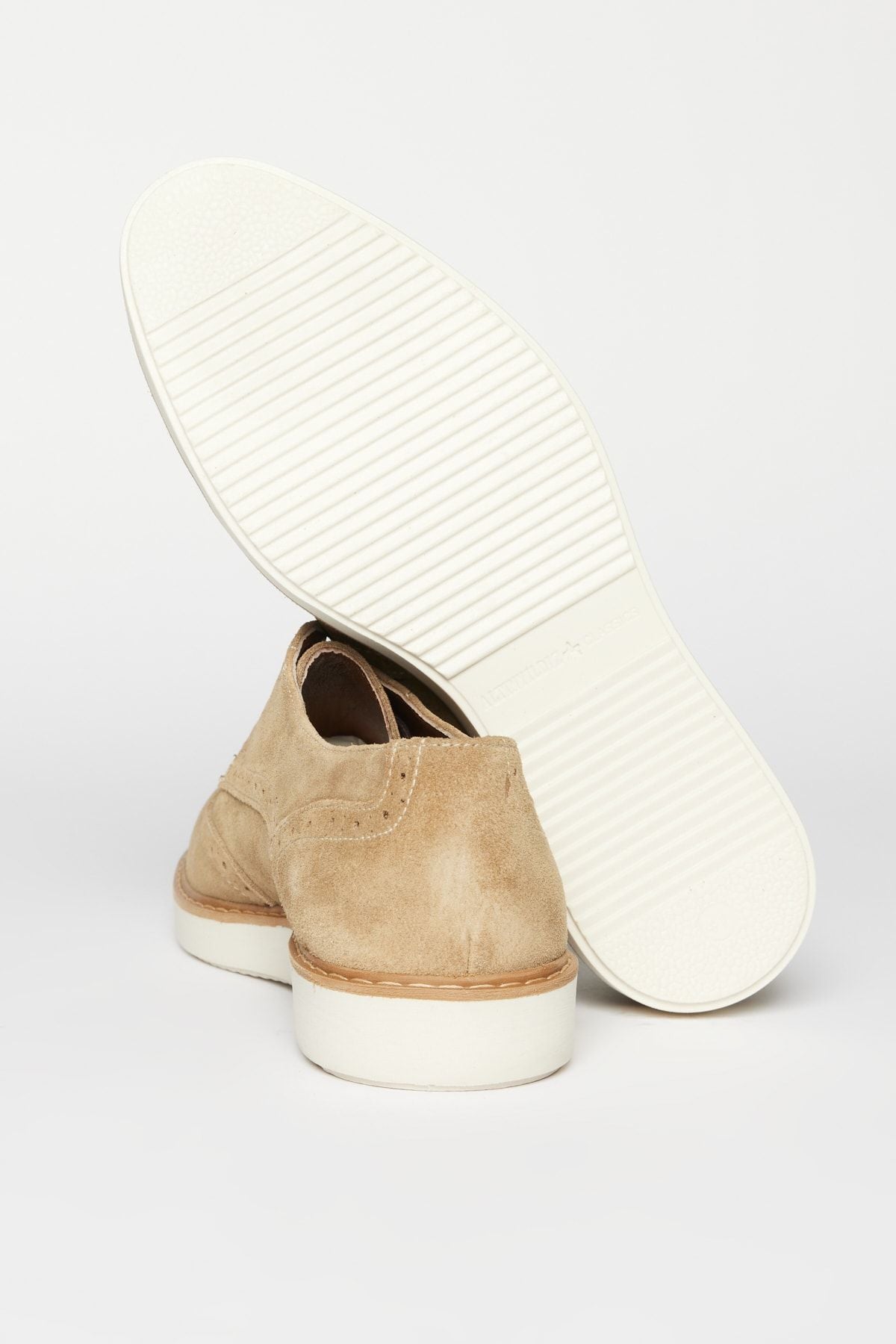 Men's Beige 100 %Leather Casual Shoes
