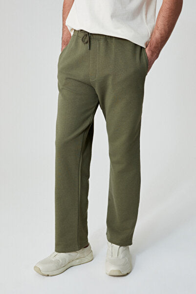 ALPHARA Men's Organic Cotton Regular Khaki Sweatpants