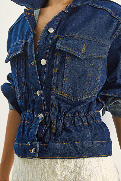 Women's Elastic Waist Denim Jacket 6090 60283610