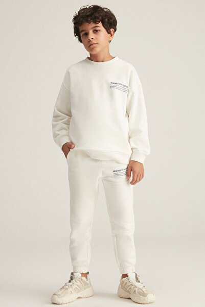 Dıaz Pamuk Boy's Ecru Bottom-Top Set