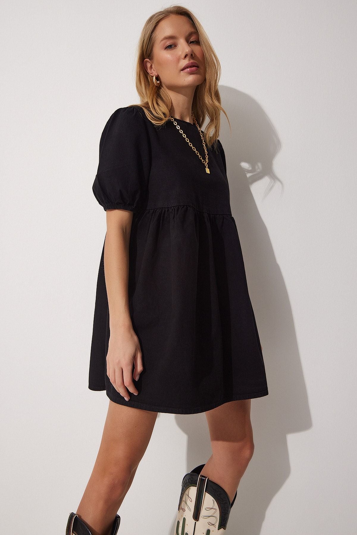 WOMEN BLACK KLOŞ denim dress rh00015