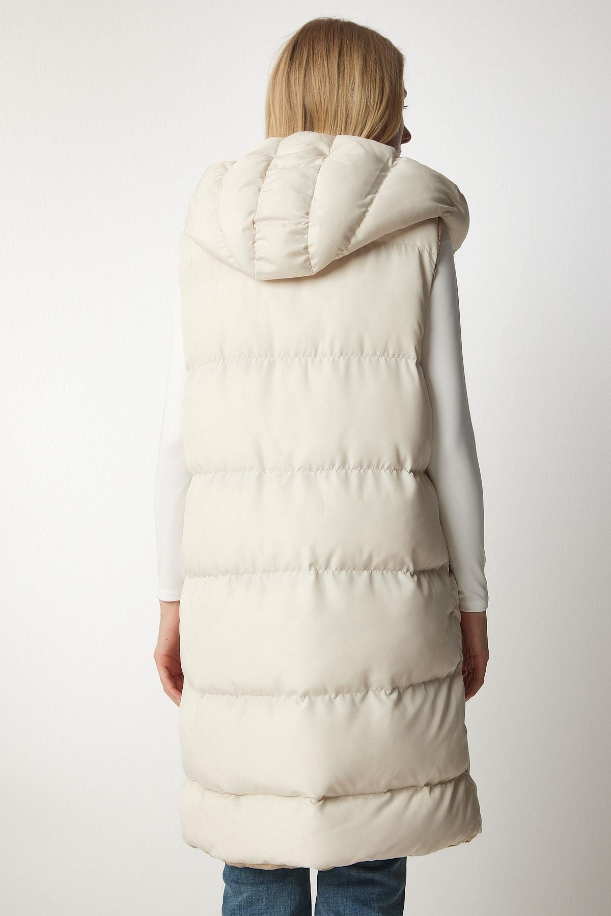 Women's Cream Hoped Long Swelling Vest VP00003