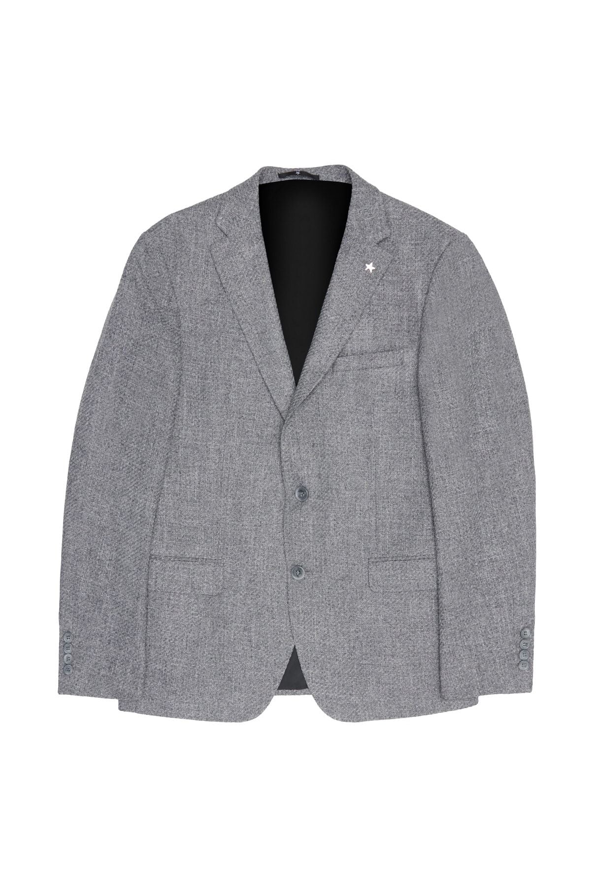 Men's gray slim fit narrow cutting mono collar Acolling jacket