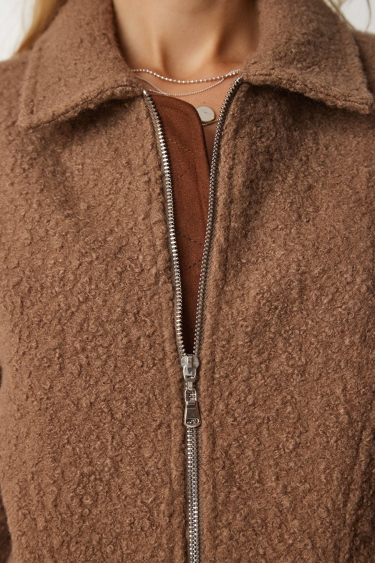 Female Biscuit Polo Yaka Bouquet Jacket DZ00095