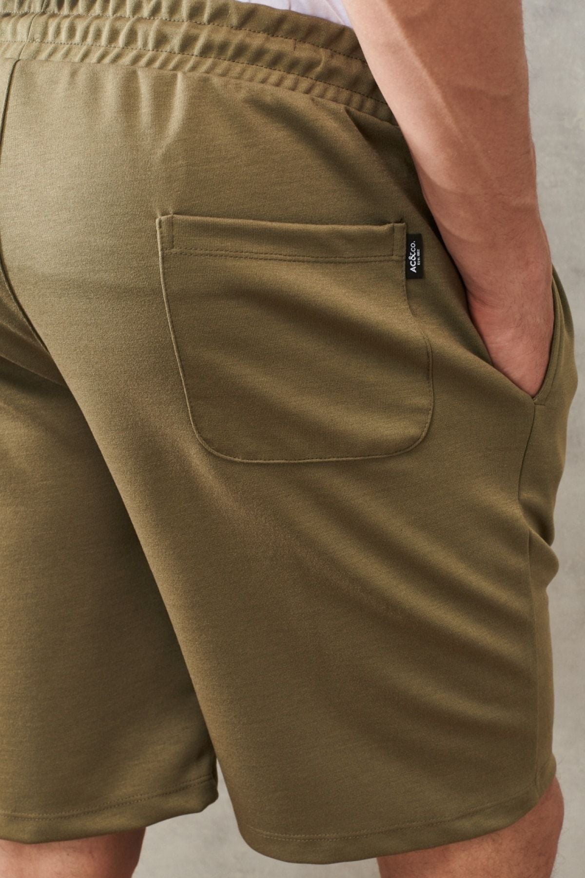 Male Khaki Standard Fit Daily Casual Sports Knitting Shorts