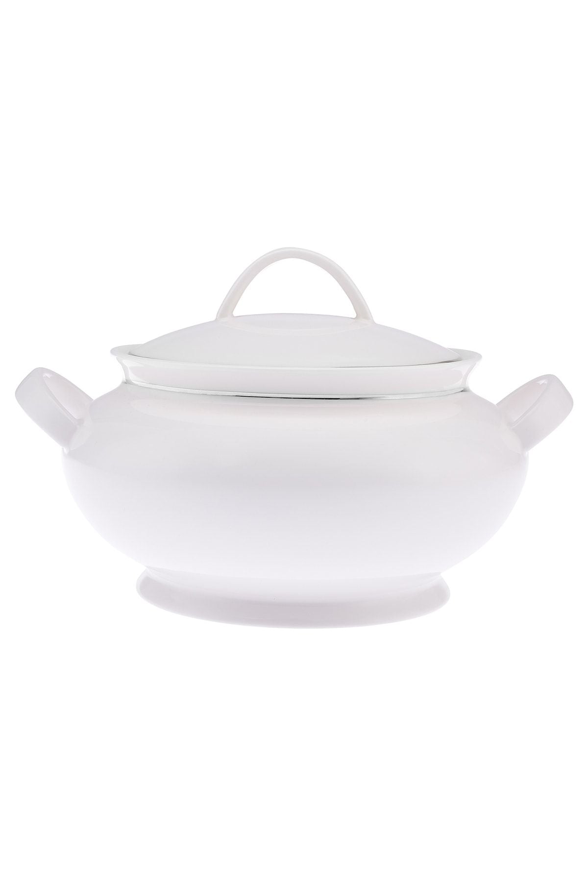New Marly Porcelain 60 Piece 12 Person Round Dinner Set Platinum
