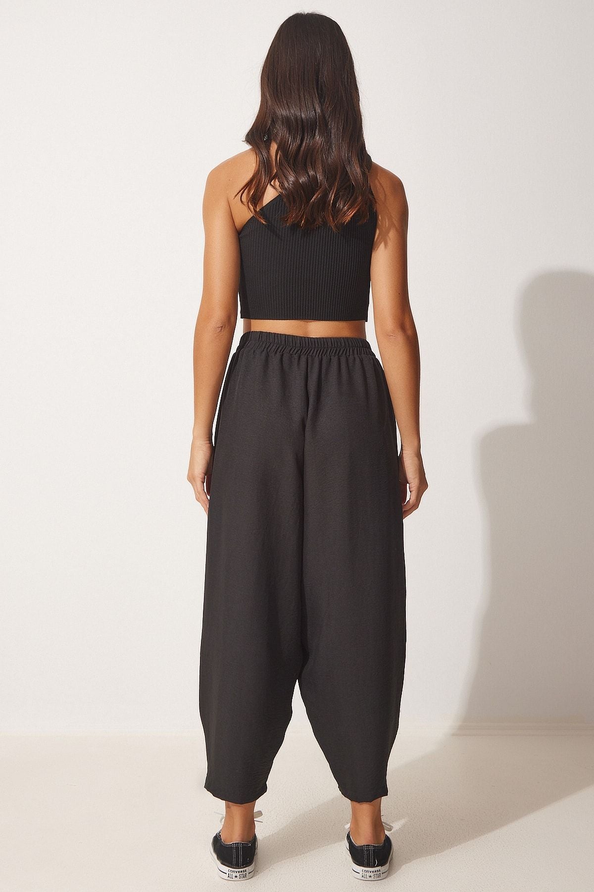 WOMEN'S BLACK POCKET AYROBİN SHALLAR Pants OH00046