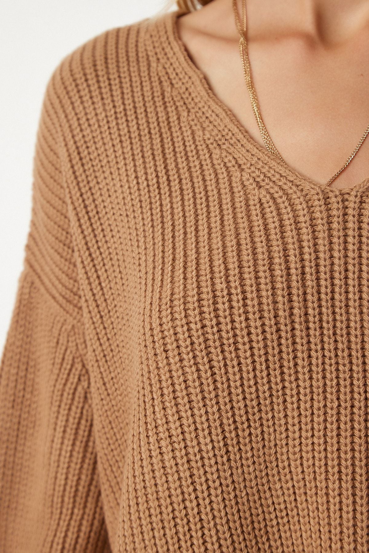Female Biscuit V -Yaka Oversize Basic Knitwear Kazakh MX00130