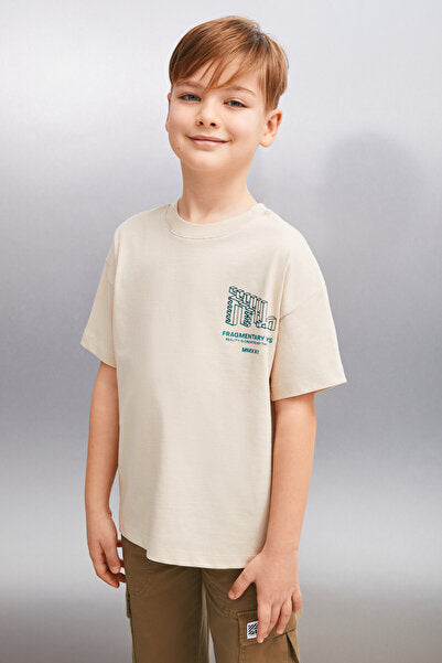 NAEL Erkek Bej T-Shirt