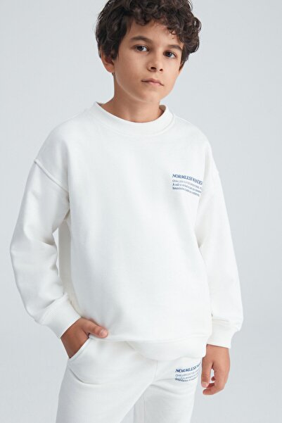 Dıaz Pamuk Boy's Ecru Bottom-Top Set