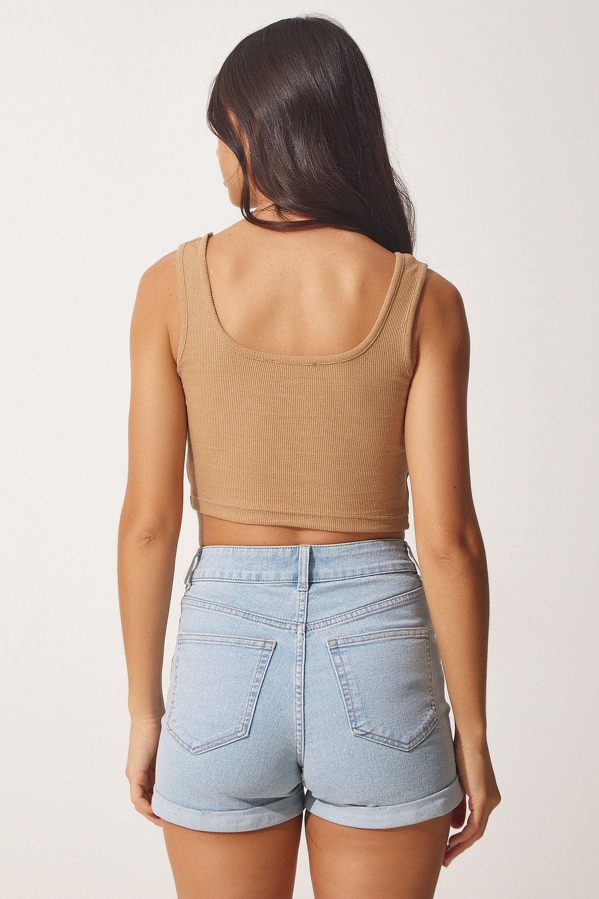 Female Biscuit Emerald Green Crop 2 Plot Knitting Blouse GT00034