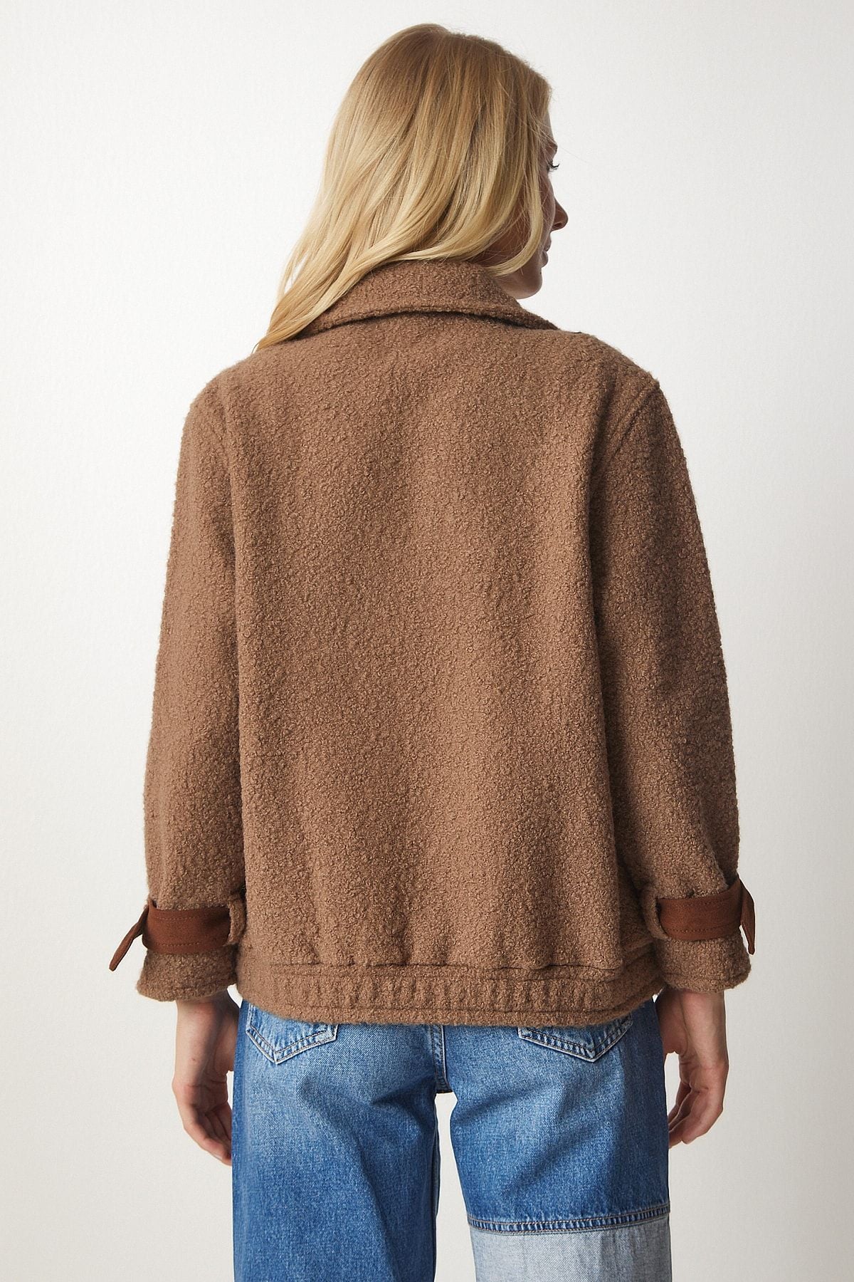 Female Biscuit Polo Yaka Bouquet Jacket DZ00095