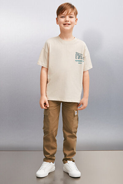 NAEL Erkek Bej T-Shirt