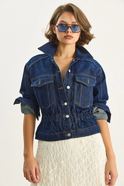 Women's Elastic Waist Denim Jacket 6090 60283610