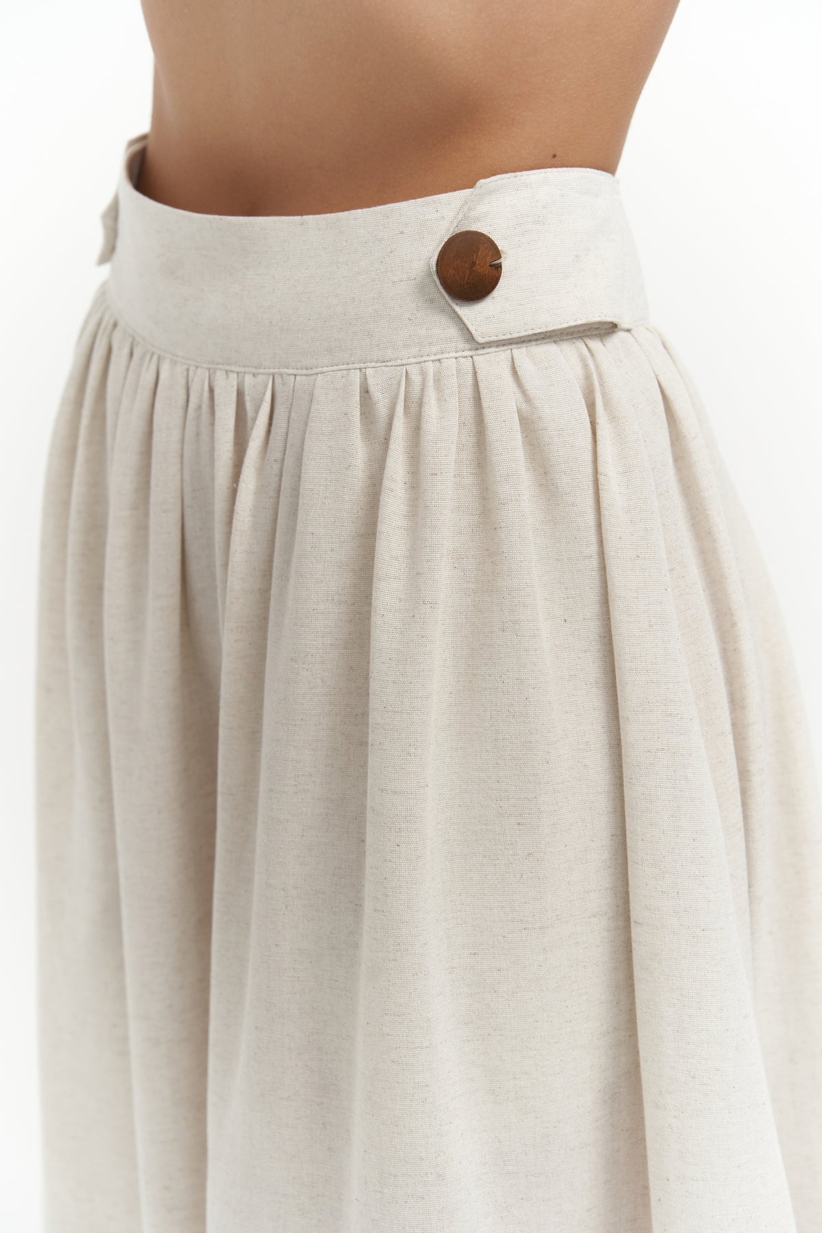 Ambra Beige Shirt Skirt Set