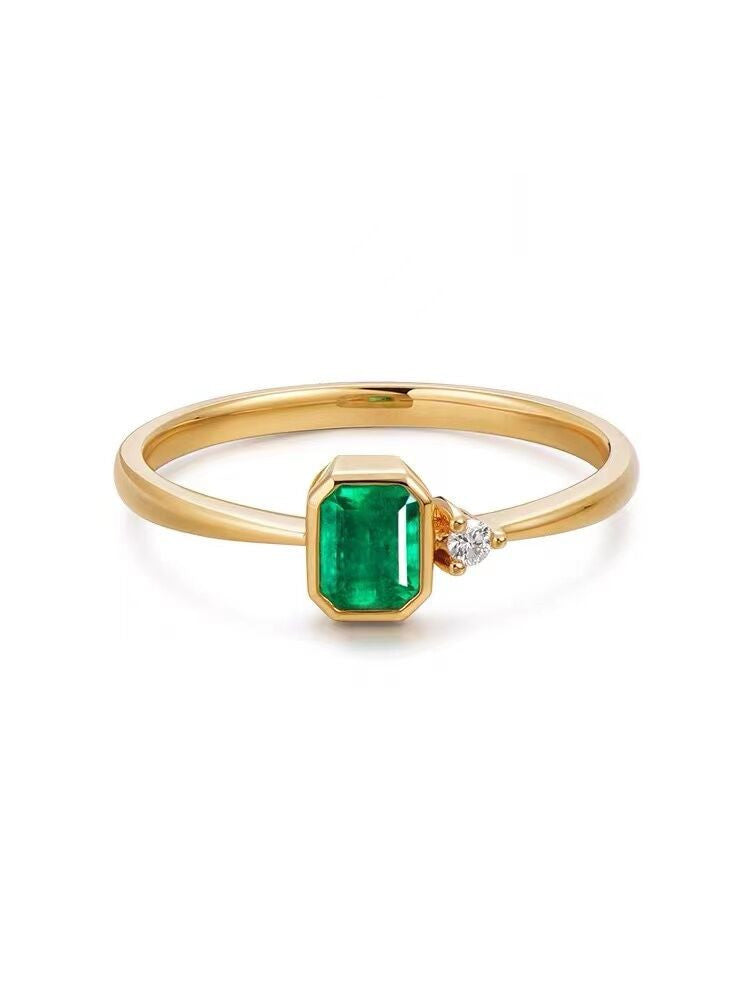 Vintage Emerald Ring Female I Special-interest Design